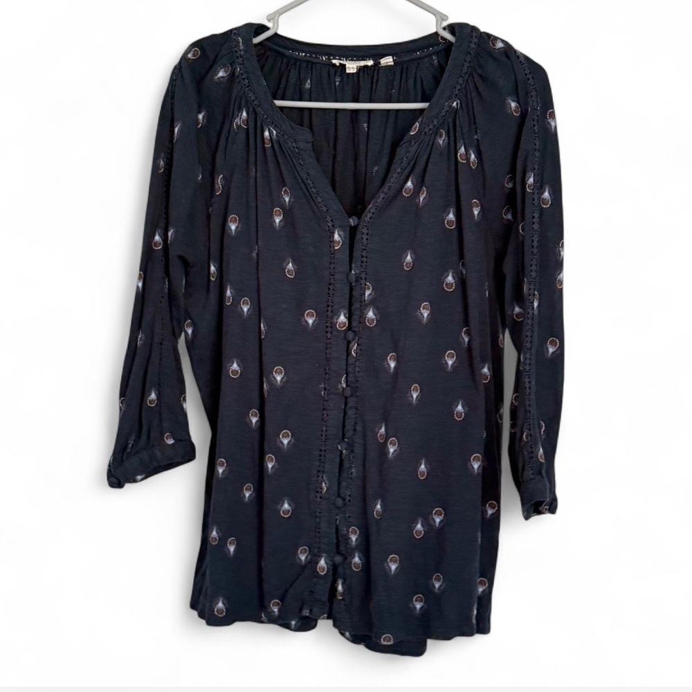 Fat Face Blue Relaxed Buttoned Blouse